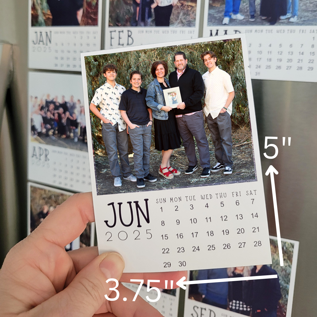 2025 Magnetic Photo Calendar (JUNE - DECEMBER)