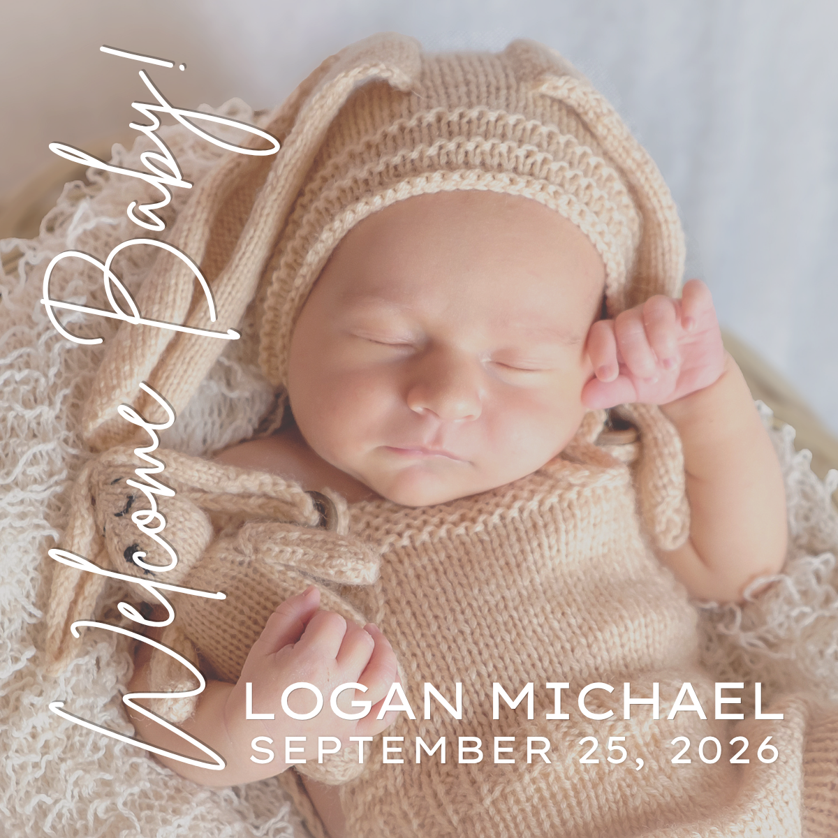 Baby Announcement Photo Magnet {Name & Date}