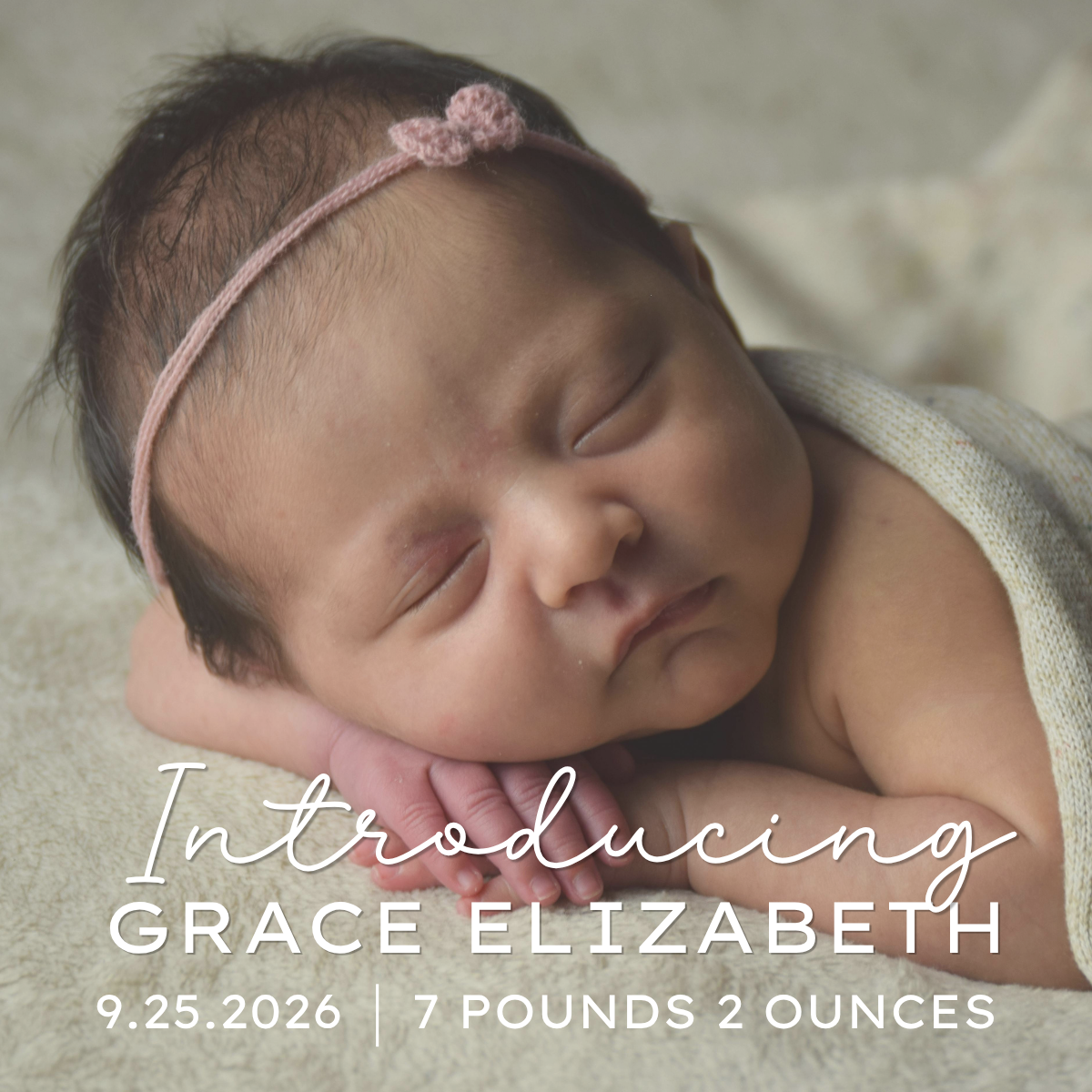 Baby Announcement Photo Magnet {Name, Date &  Weight}