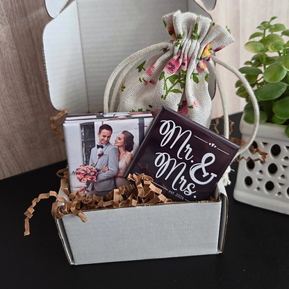 Wedding Gift Box with 9 Photo Magnets {SQUARE}