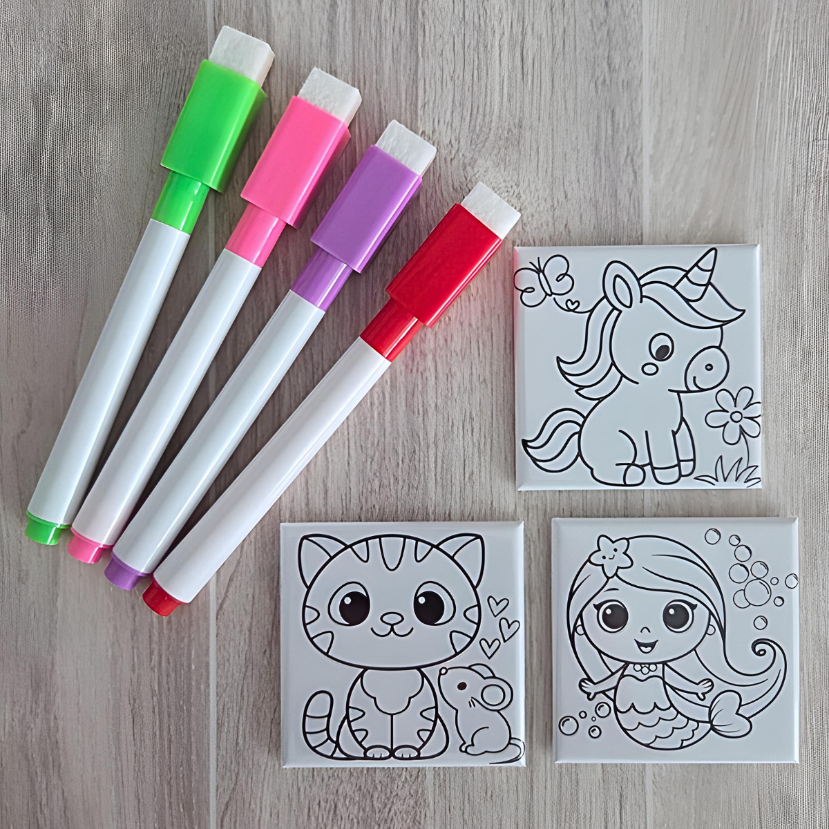Magical Friends Dry Erase Coloring Magnets