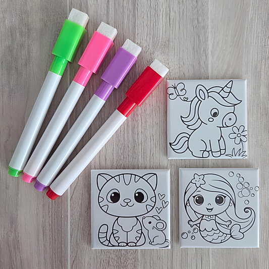 Magical Friends Dry Erase Coloring Magnets