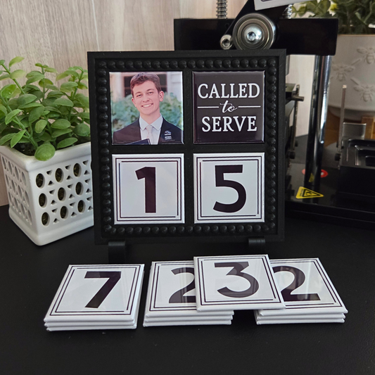{Missionary Countdown} 2x2 Square Magnetic Frame & Magnets