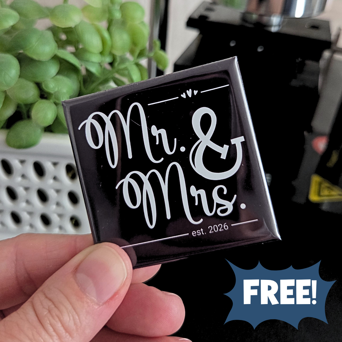 {WEDDING BUNDLE} 3x3 Square Magnetic Frame & Magnets - BLACK FRAME