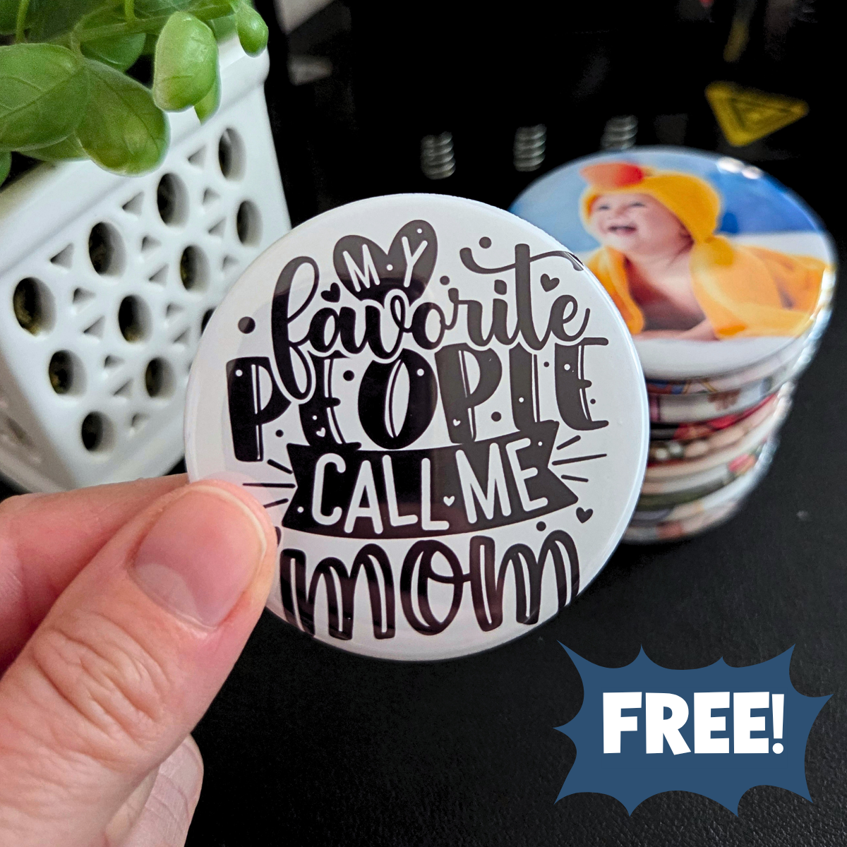Mother's Day Gift Box with 9 Photo Magnets {ROUND}