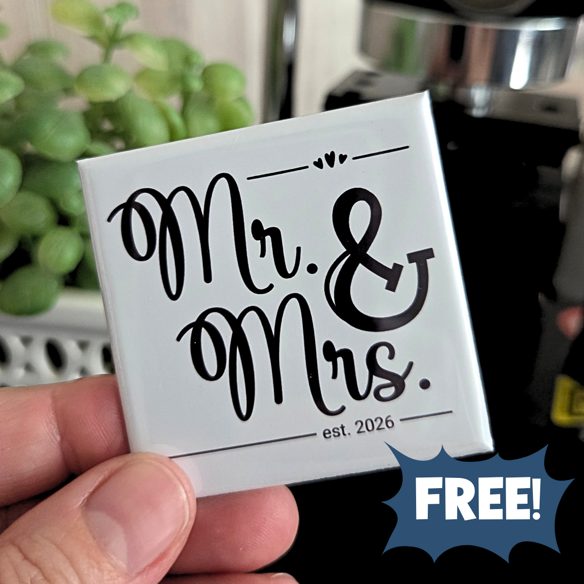 Wedding Gift Box with 9 Photo Magnets {SQUARE}