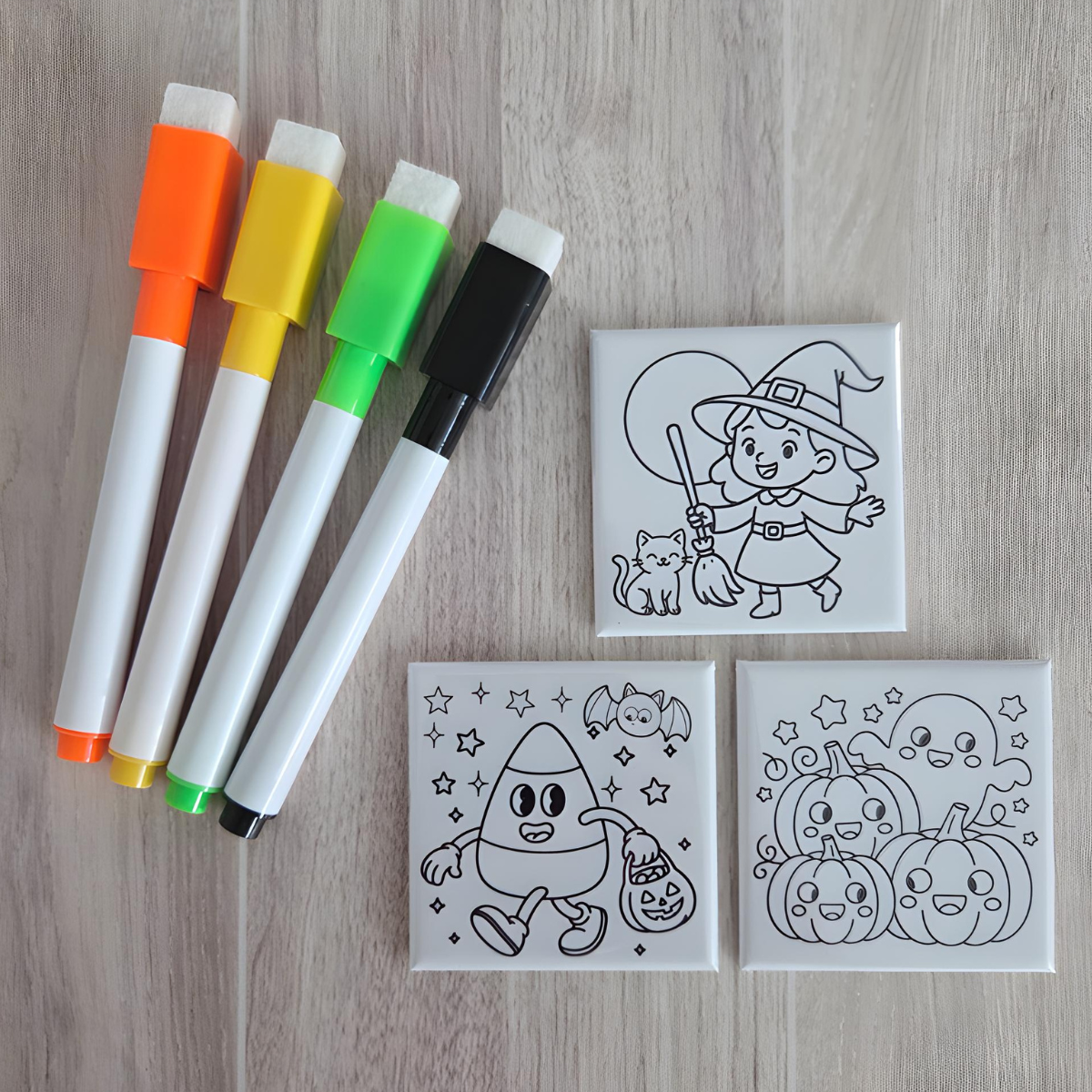 Halloween Dry Erase Coloring Magnets