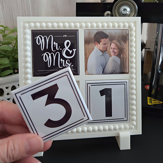 {Wedding Countdown} 2x2 Square Magnetic Frame & Magnets
