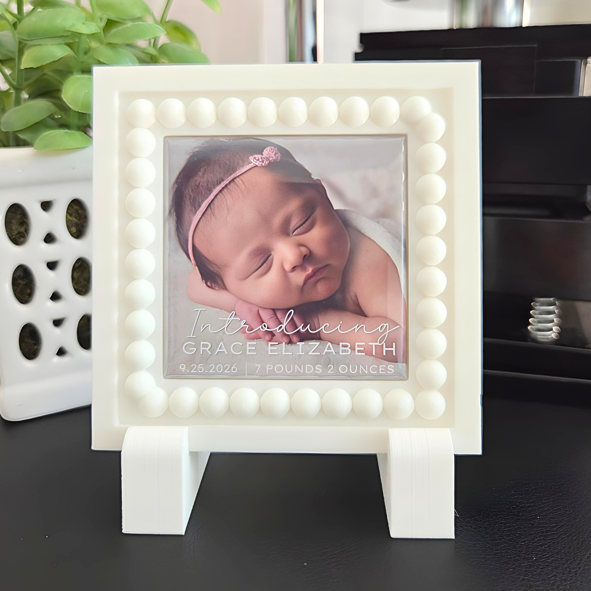 BUNDLE Baby Announcement Photo Magnet & Frame {Name, Weight & Date}