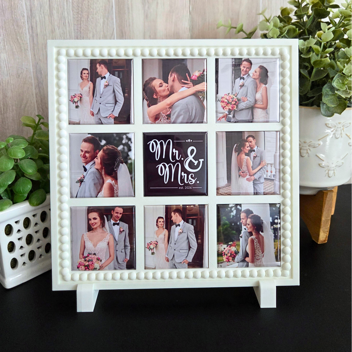 {WEDDING BUNDLE} 3x3 Square Magnetic Frame & Magnets - WHITE FRAME