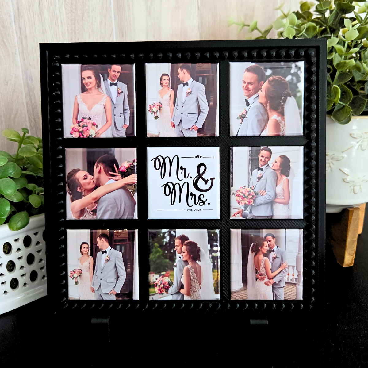 {WEDDING BUNDLE} 3x3 Square Magnetic Frame & Magnets - BLACK FRAME