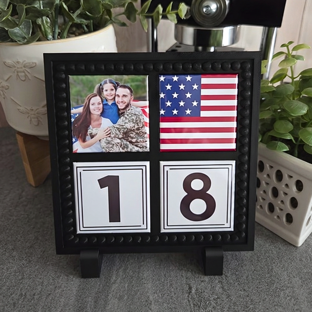{Military Countdown} 2x2 Square Magnetic Frame & Magnets