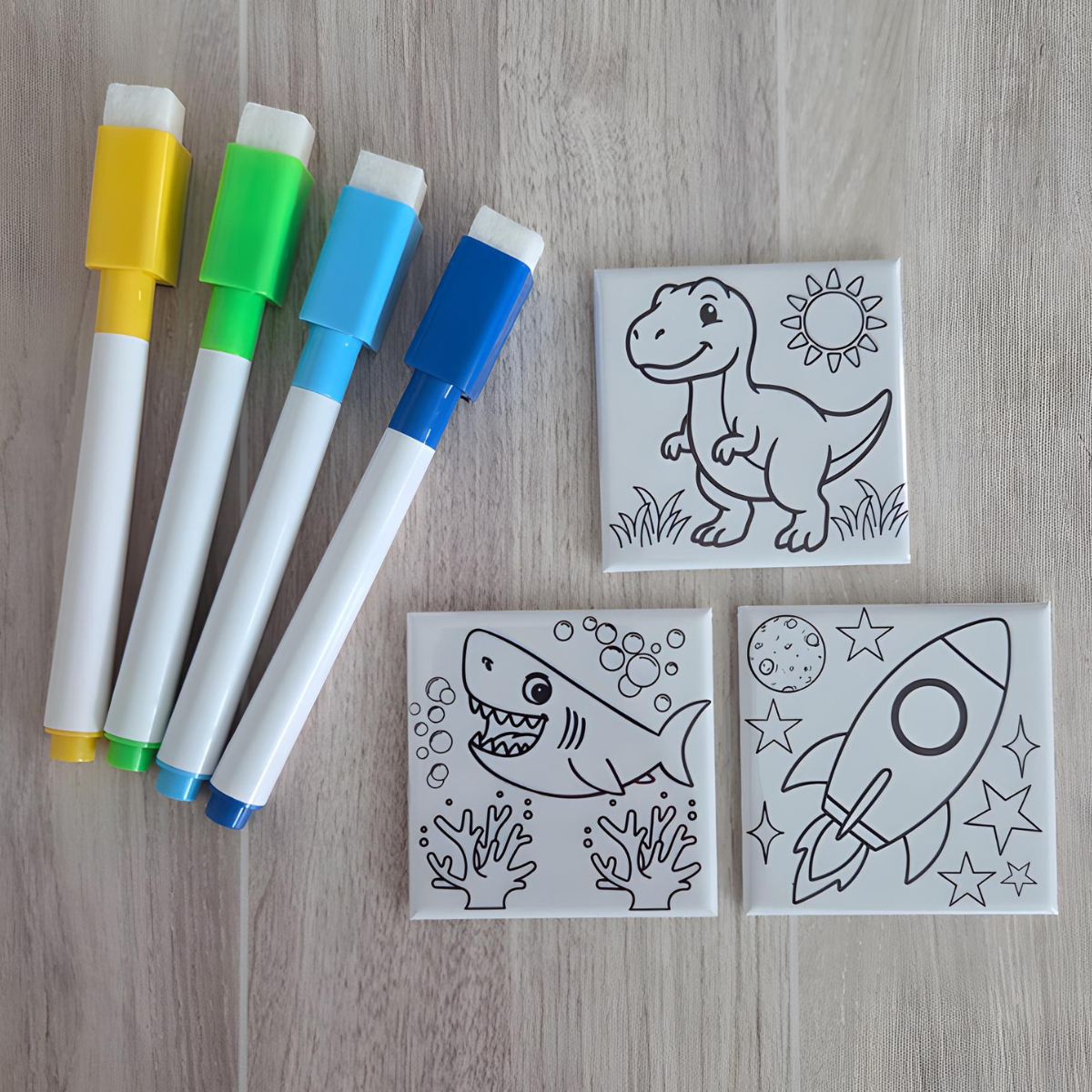 Wild & Adventurous Dry Erase Coloring Magnets