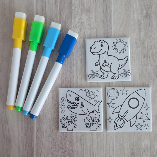 Wild & Adventurous Dry Erase Coloring Magnets