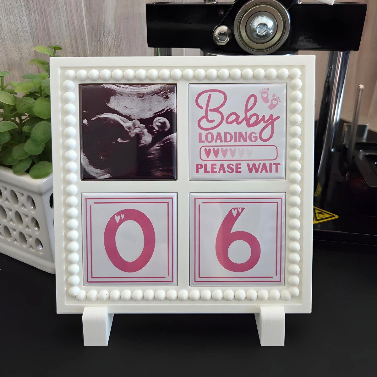 {Baby Countdown} 2x2 Square Magnetic Frame & Magnets {Baby Pink}