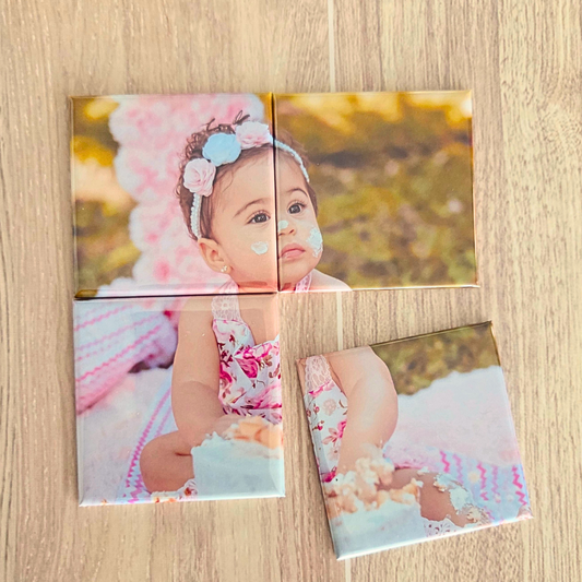 MINI MAGNETIC PHOTO PUZZLE - 4 SQUARE MAGNETS