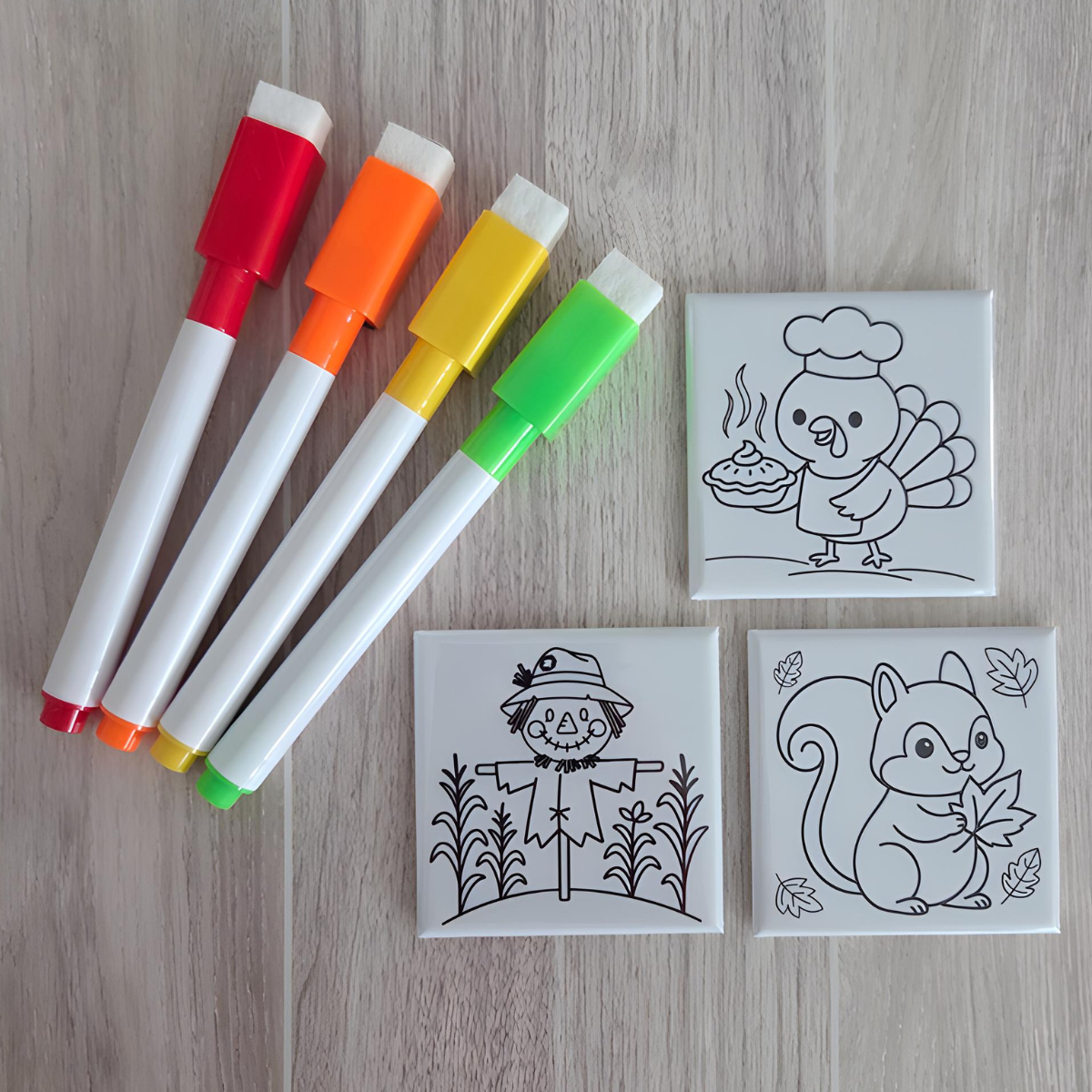 Thanksgiving Dry Erase Coloring Magnets