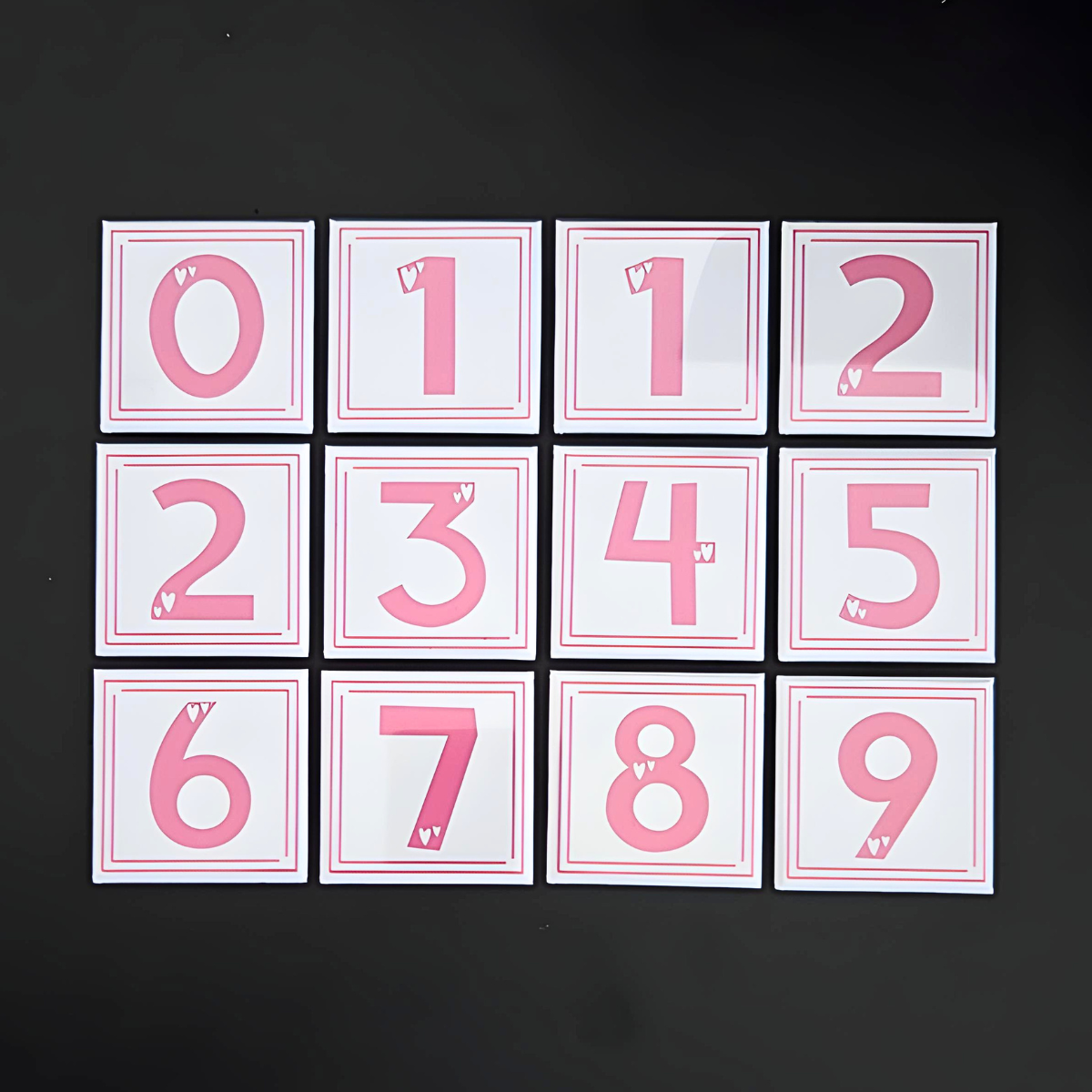 {Baby Countdown} 2x2 Square Magnetic Frame & Magnets {Baby Pink}