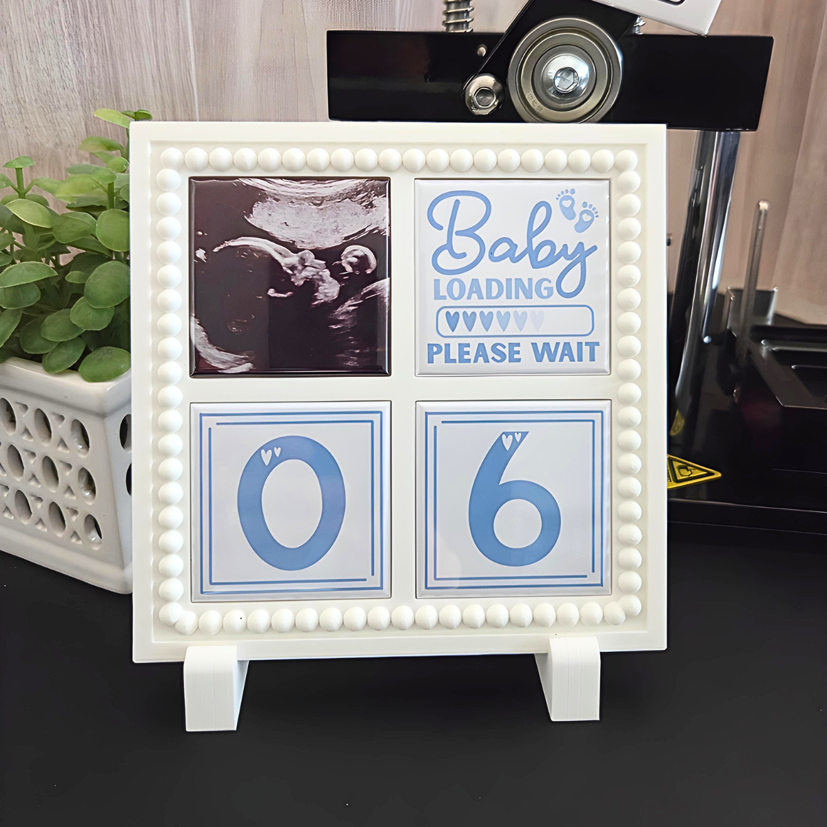 {Baby Countdown} 2x2 Square Magnetic Frame & Magnets {Baby Blue}