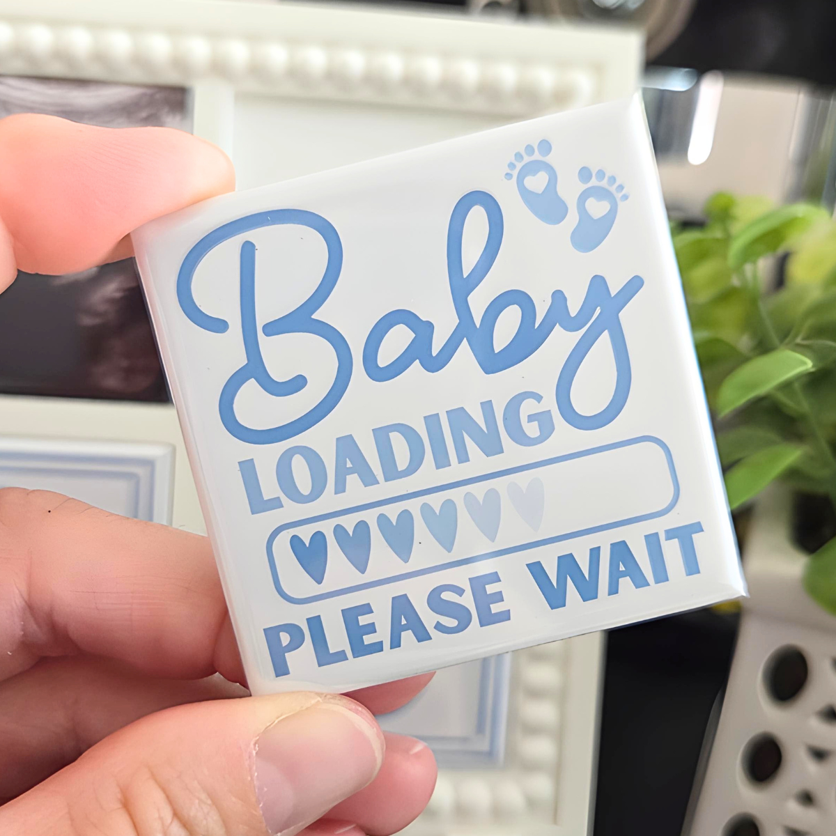 {Baby Countdown} 2x2 Square Magnetic Frame & Magnets {Baby Blue}