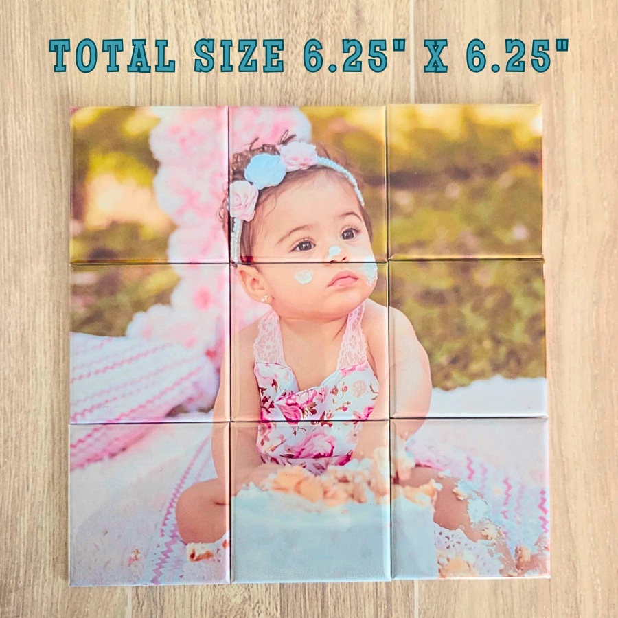 MAGNETIC PHOTO PUZZLE - 9 SQUARE MAGNETS