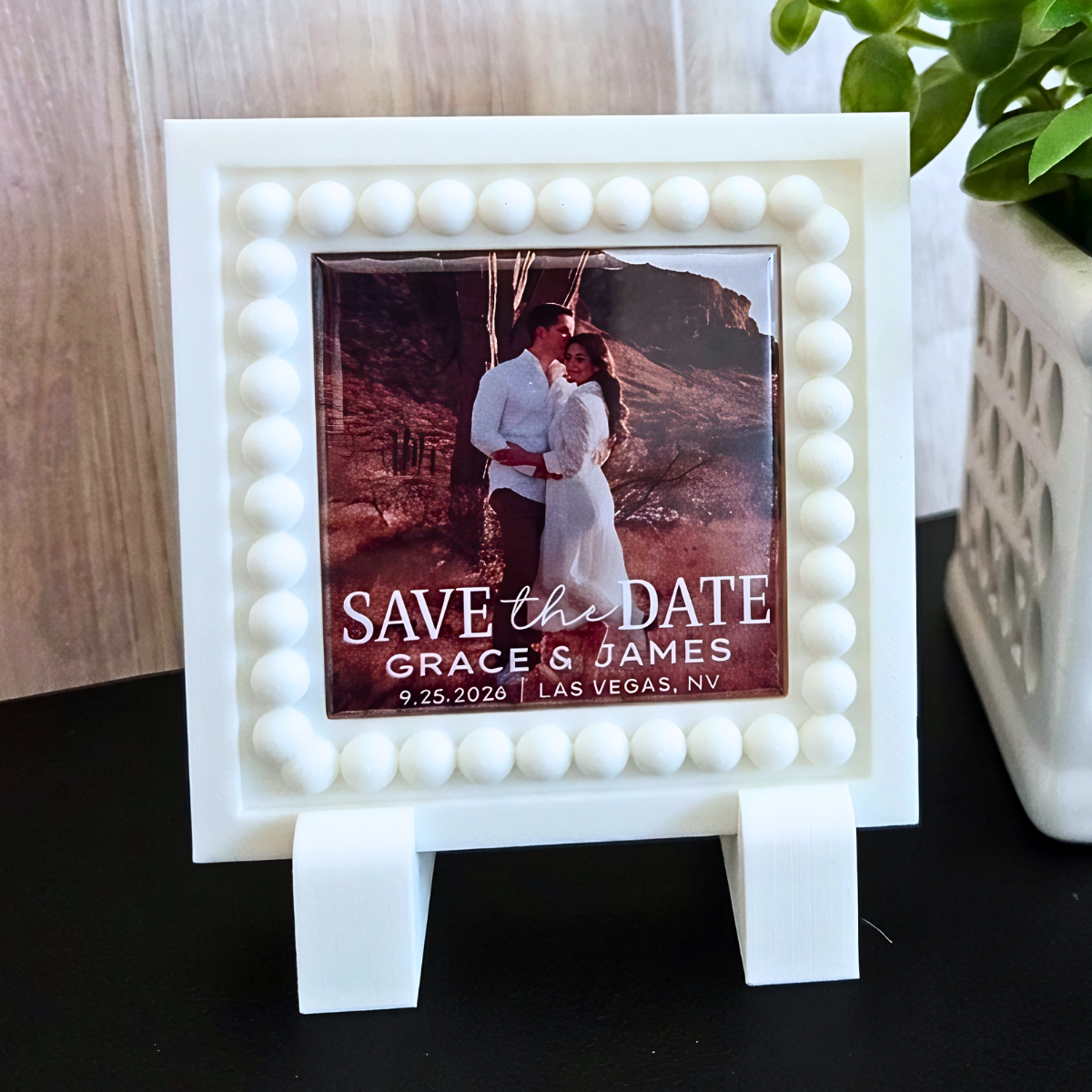 BUNDLE Save the Date Photo Magnet & Frame {NAME, DATE & LOCATION ONLY}