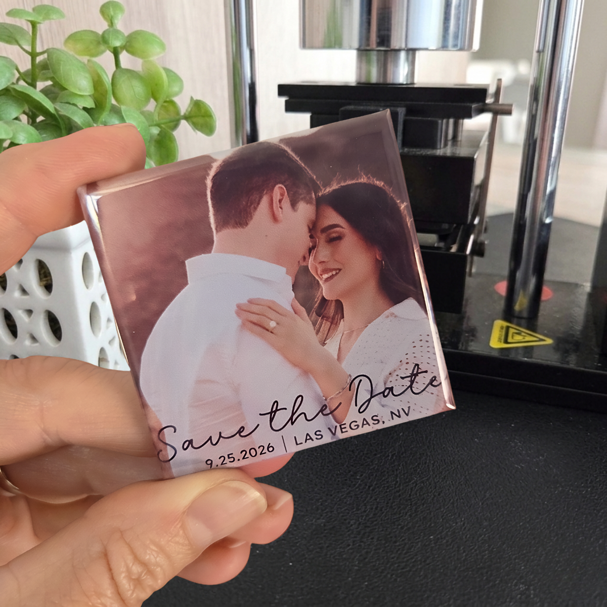 Wedding Save the Date Photo Magnet {DATE & LOCATION}