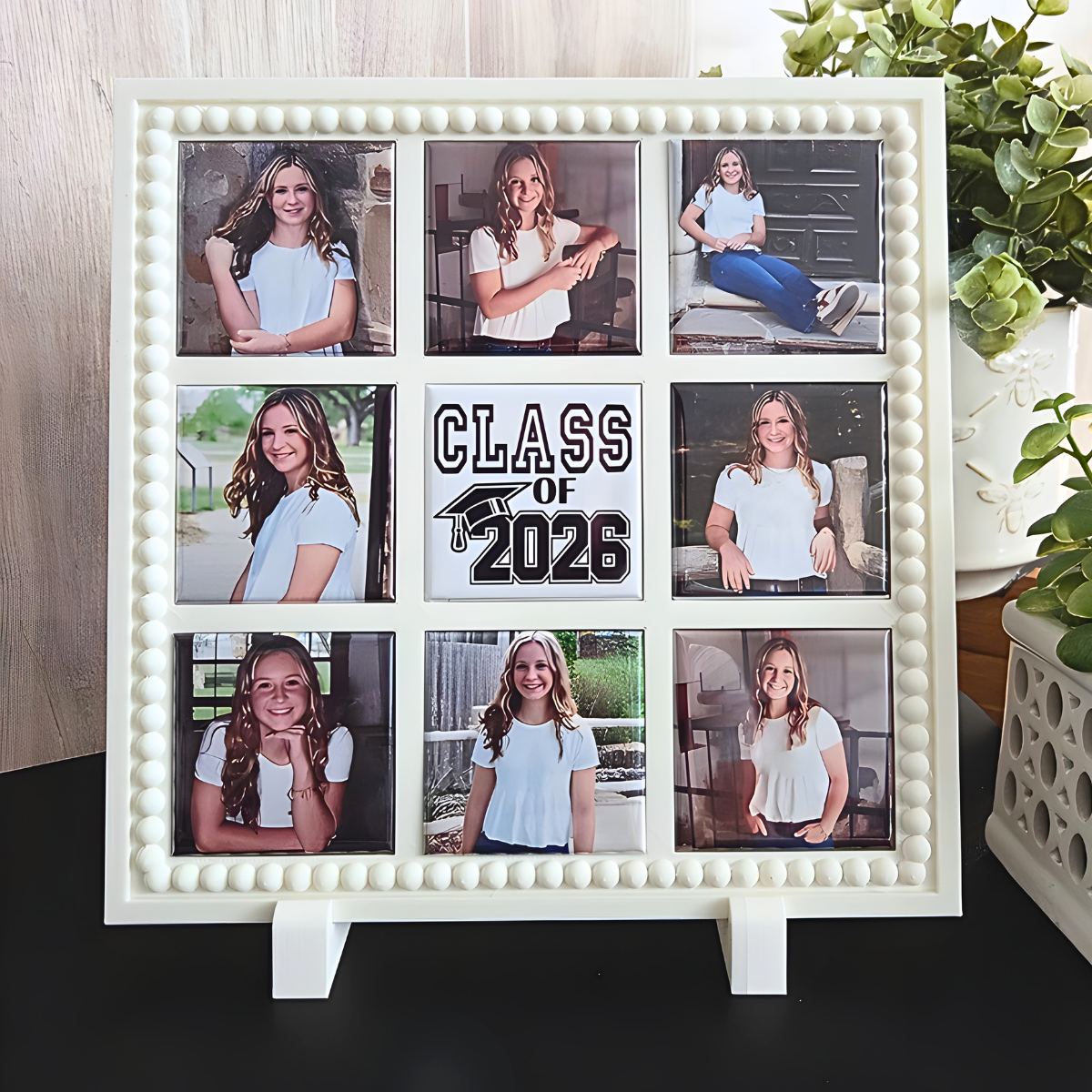 {GRADUATION BUNDLE} 3x3 Square Magnetic Frame & Magnets - WHITE FRAME