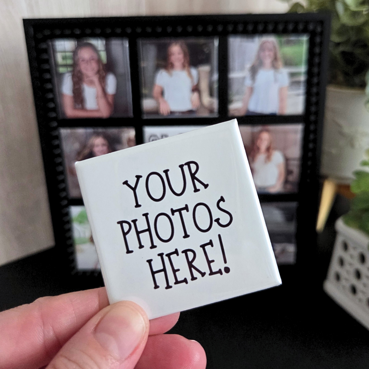 {GRADUATION BUNDLE} 3x3 Square Magnetic Frame & Magnets - BLACK FRAME