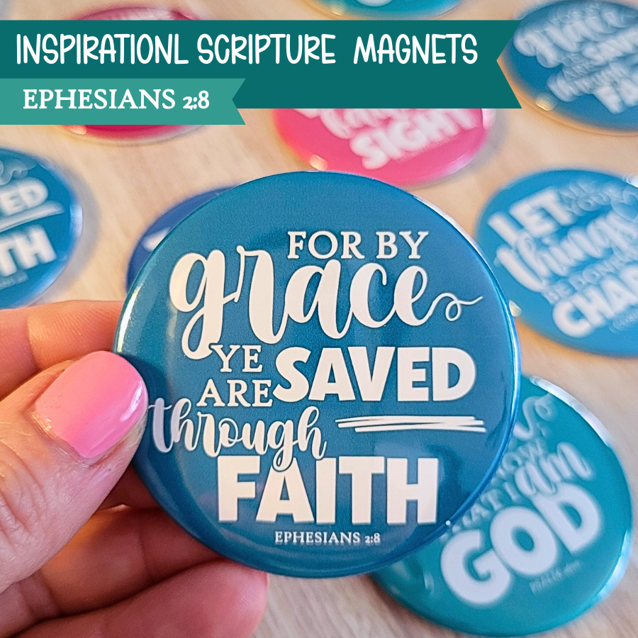 For By Grace Ye are Saved Through Faith Backpack Pin