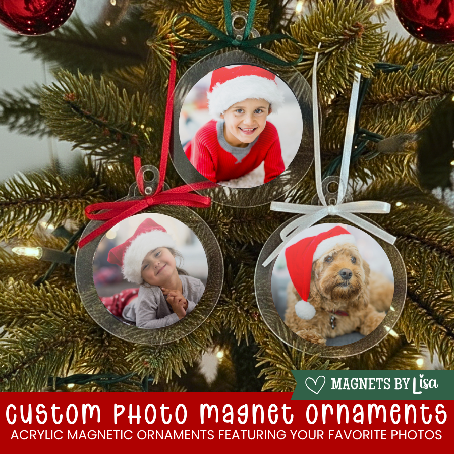 Custom Photo Magnet Christmas Ornaments