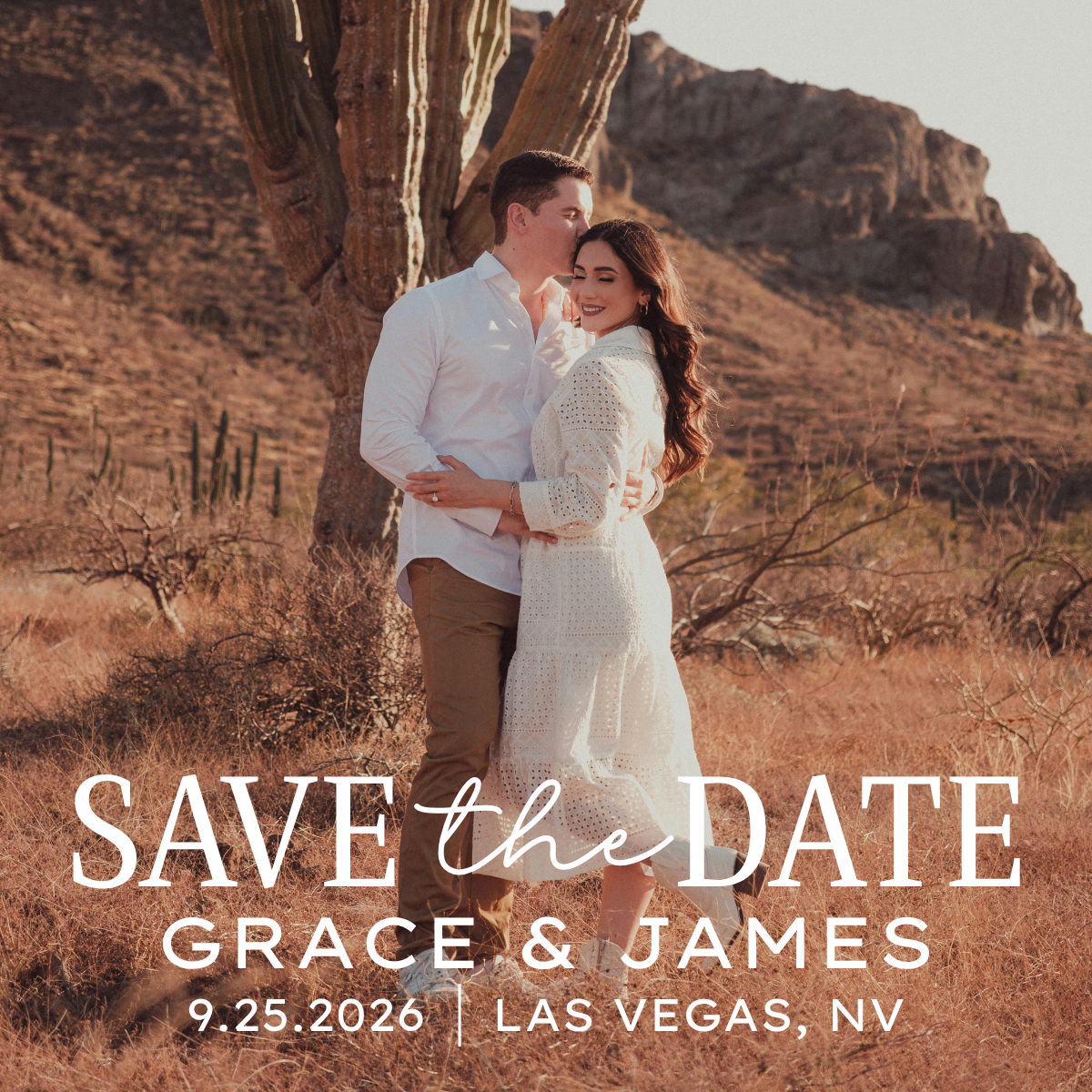 Wedding Save the Date Photo Magnet {NAMES, DATE & LOCATION}