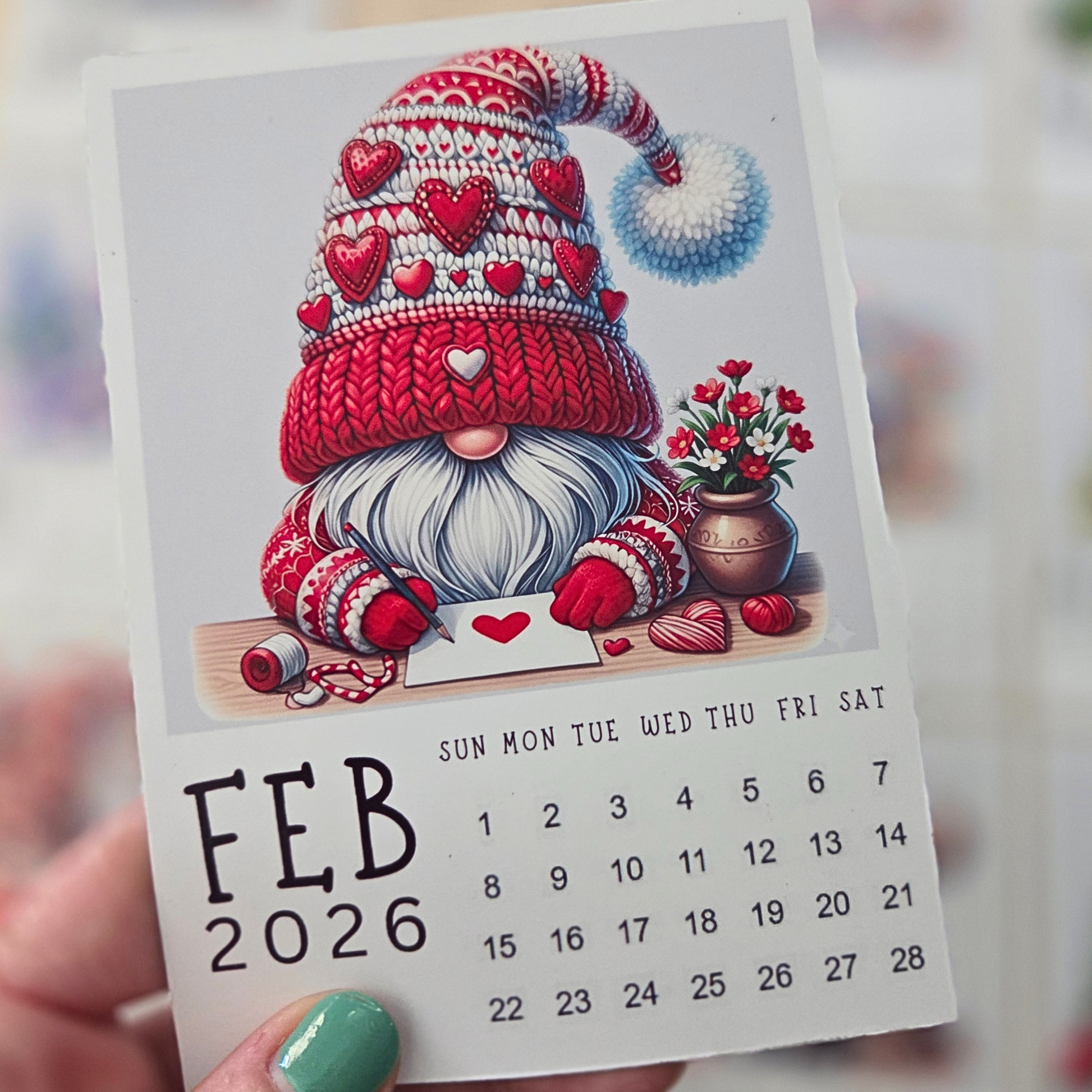 Handmade Christmas gnome magnet, ideal stocking stuffer for gnome lovers and holiday collectors.”